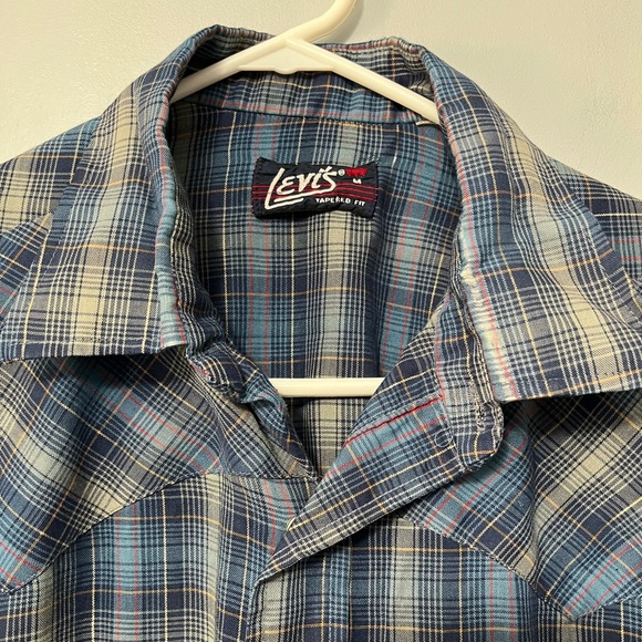 **SALE **Vintage Levi’s White Tab Western Pearl Snap Button Shirt Tapered Fit - Picture 5 of 10